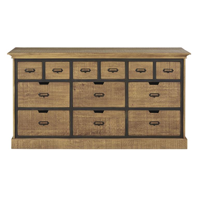 Comptoir 12 tiroirs industriel bicolore