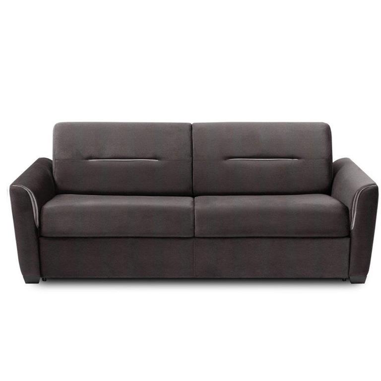 Canapé convertible EXPRESS AMAZONE 160cm matelas 16cm  sommier lattes cuir vachette marron