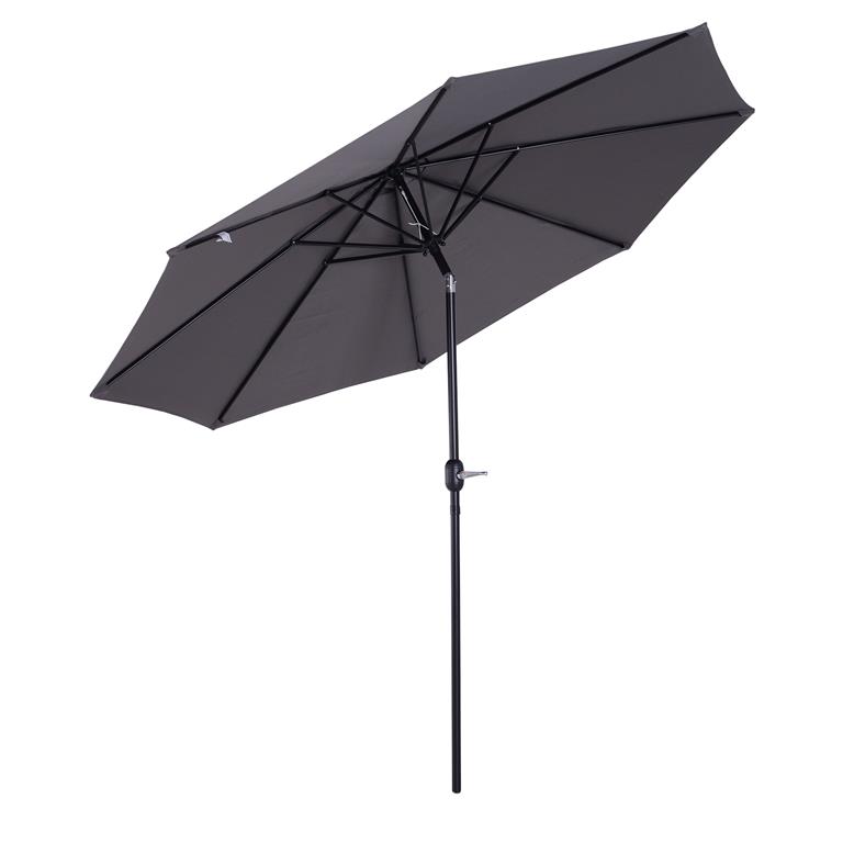 Parasol en aluminium rond inclinable gris