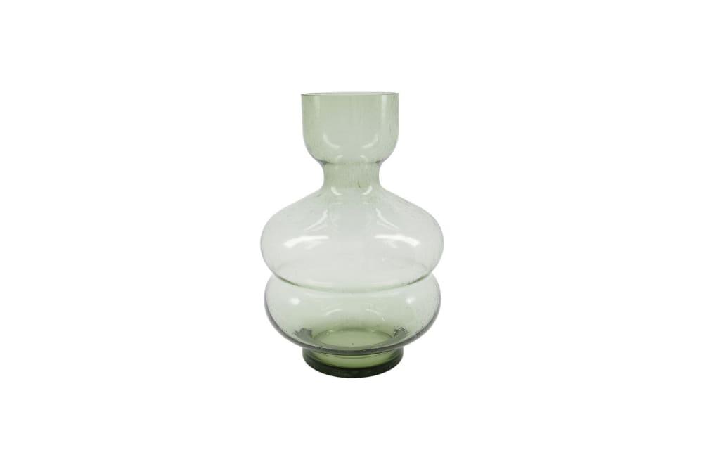Vase en verre vert H35