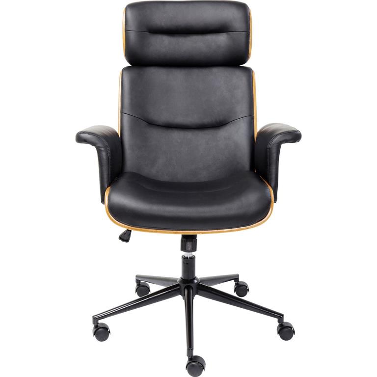 Chaise de bureau réglable à roulettes noire