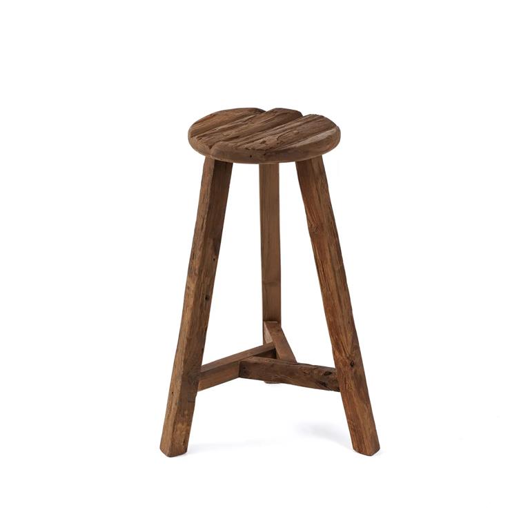 Tabouret de bar en bois de teak recyclé