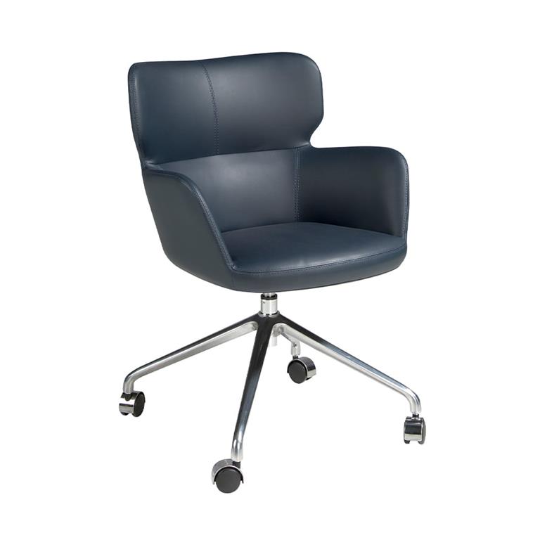 Chaise de bureau pivotante bleue