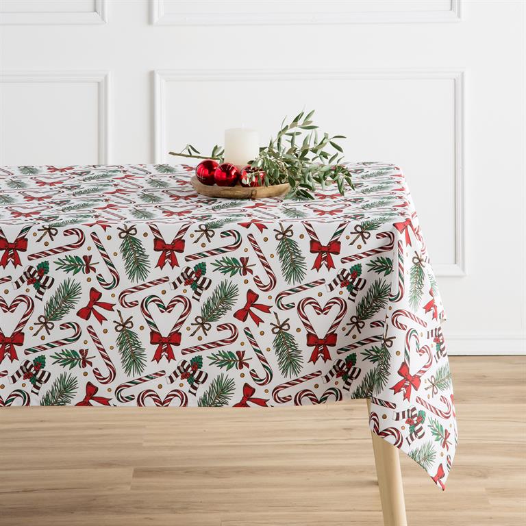 Nappe multicolore imprimée anti-taches coton 140x140 cm