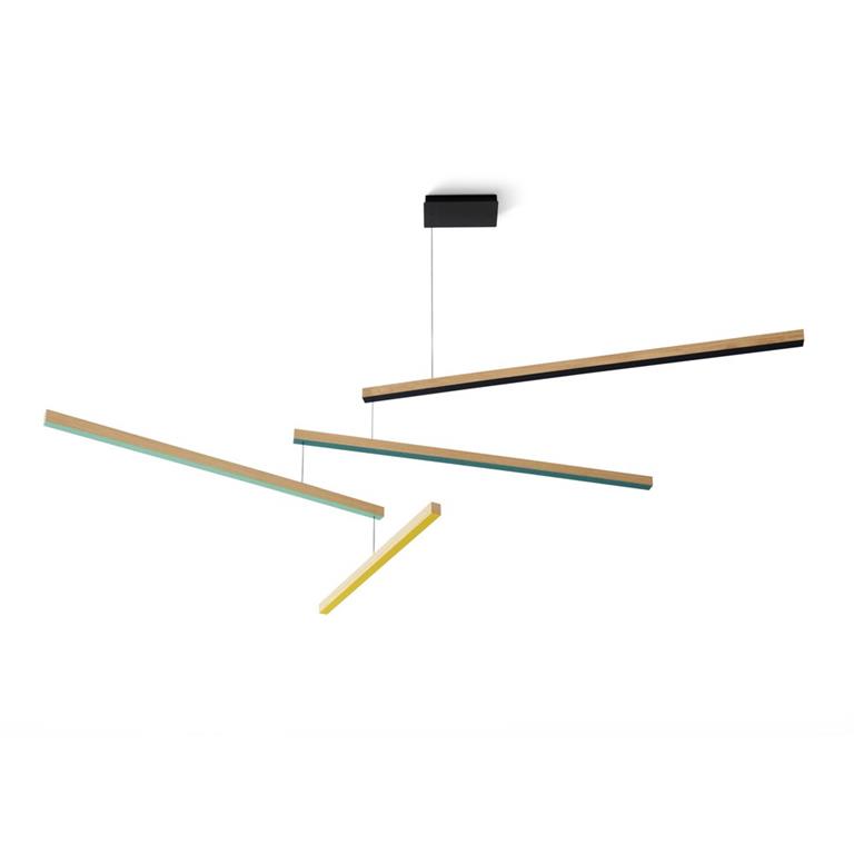 Mobile suspension tasso thé en bois multicolore