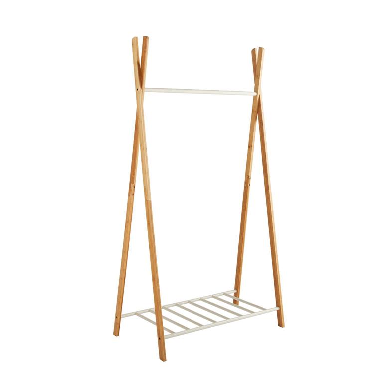 Portant et chaussures YAKA en bambou beige 173x50x93cm