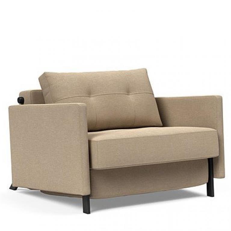 INNOVATION LIVING  Fauteuil design SOFABED CUBED 02 ARMS convertible lit 200x90cm Phobos Mocha