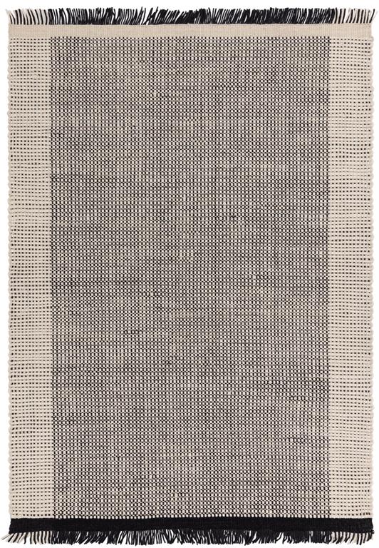 Tapis moderne en laine tissé main noir 160x230 cm