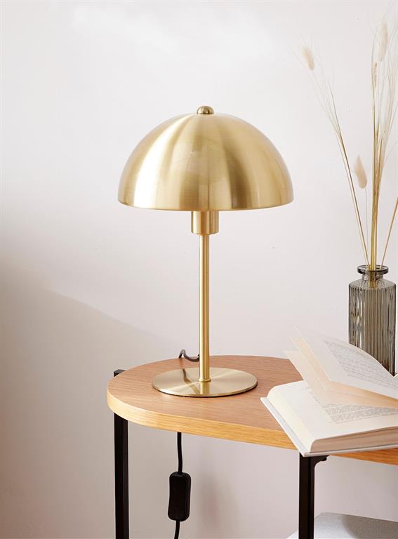 Lampe champignon métal doré