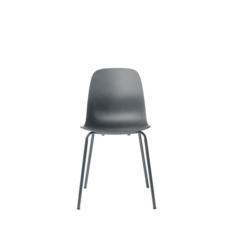 Lot de 4 chaises en plastique et métal - Gris