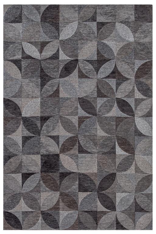 Tapis de salon moderne tissé plat gris foncé 240x340 cm