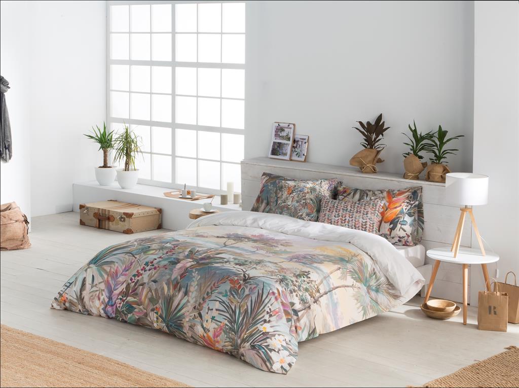 Housse de couette imprimé en percale Coton Multicolore 220x220 cm
