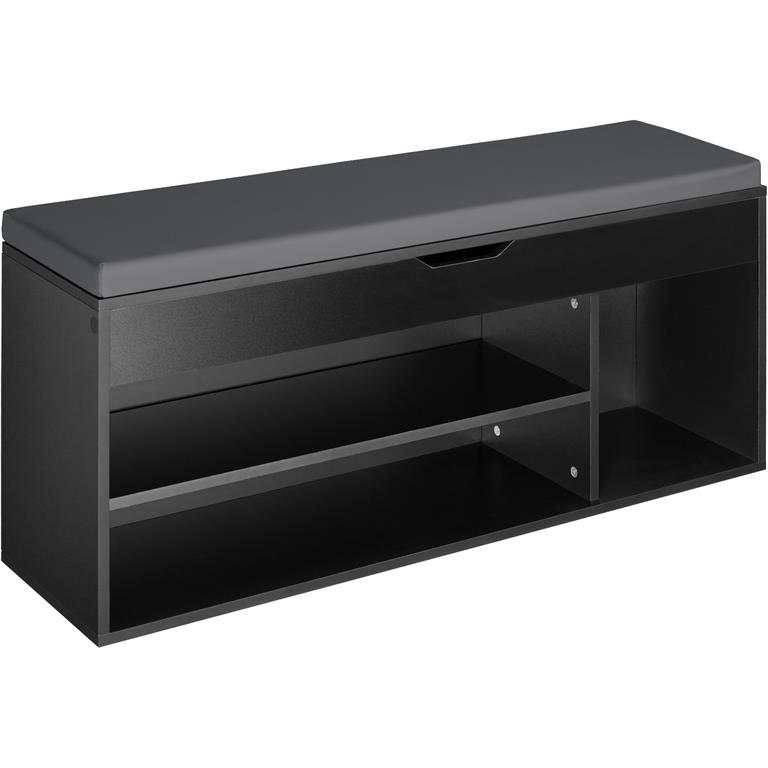 Banc à chaussures 9 paires de chaussures avec Assise rembourrée noir