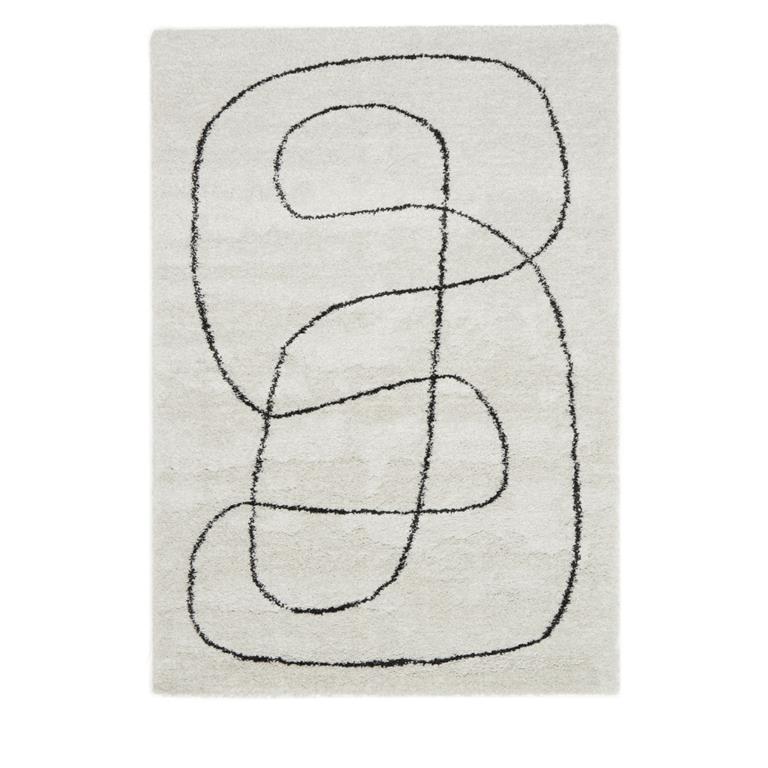 Tapis contemporain à motif organique - 120x170cm Beige Polypropylène