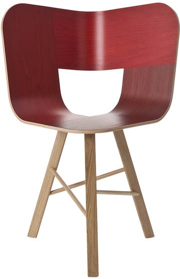 Chaise rouge Design Tria Wood - Colé Italian Design Label