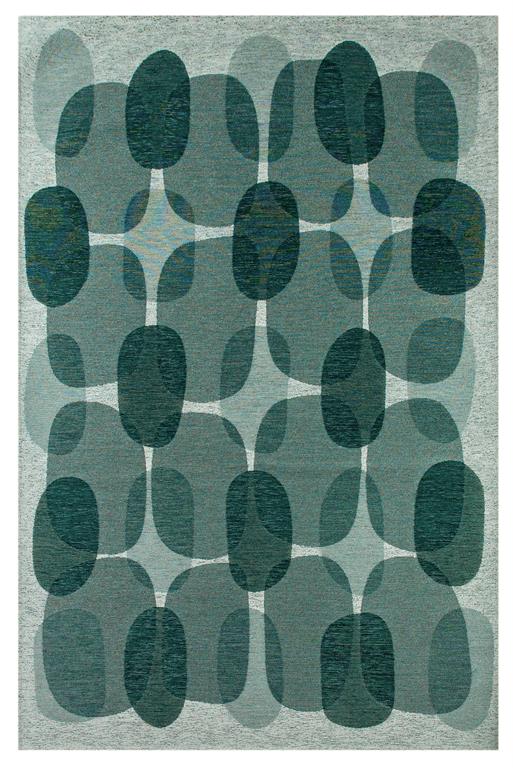 Tapis de salon moderne tissé plat bleu turquoise 240x340 cm