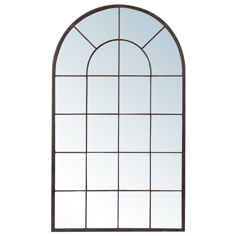 Miroir fenêtre arche en métal 65x110