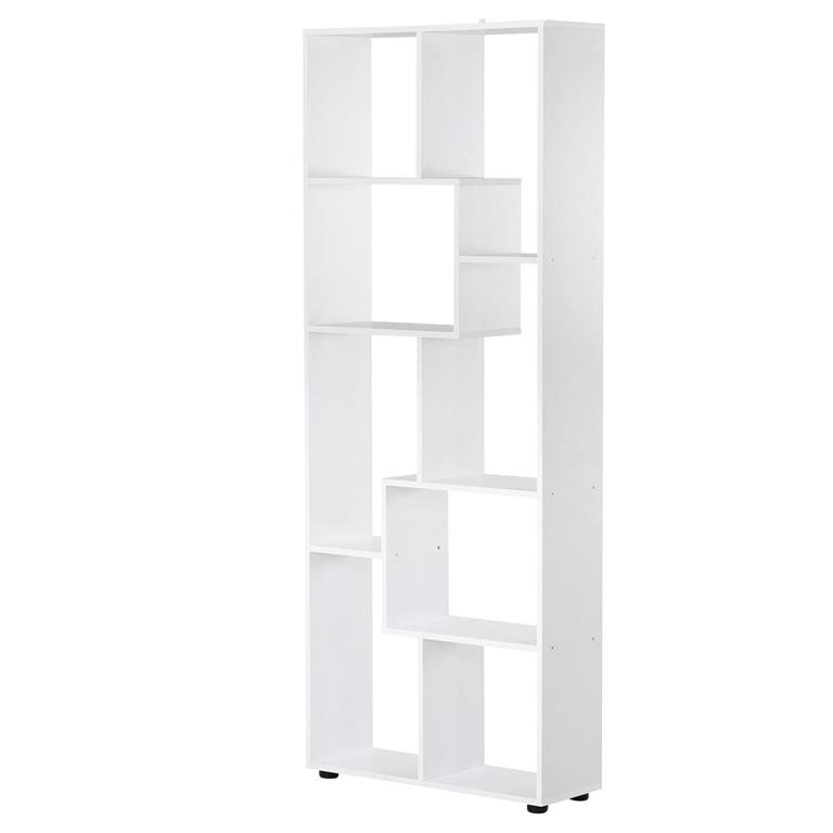 Bibliothèque étagère zig zag panneaux blanc