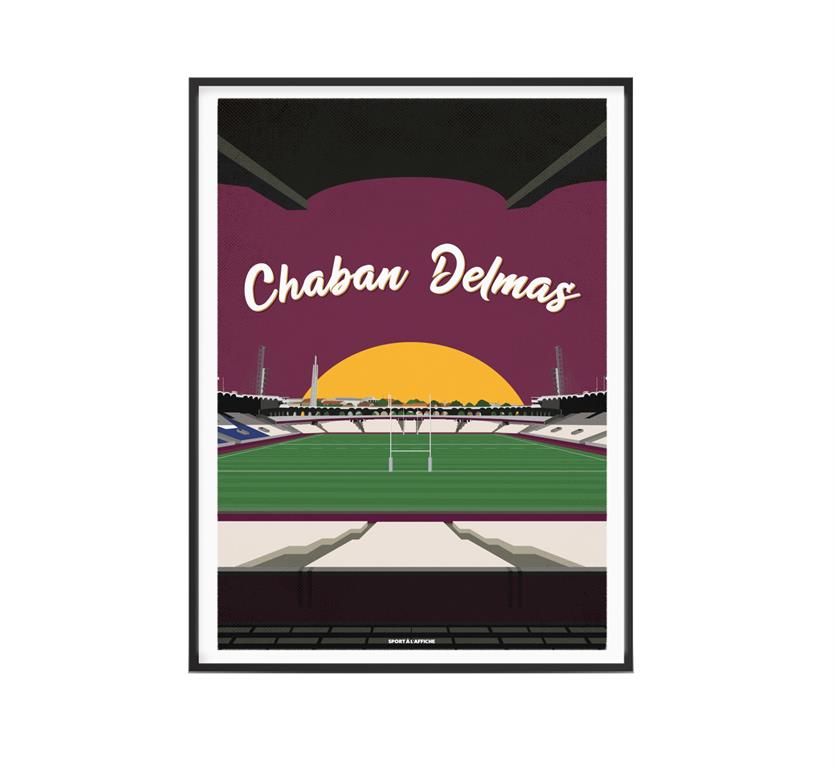 Affiche Rugby - Stade Chaban-Delmas 30 x 40 cm