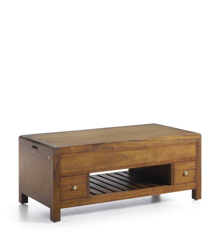 Table basse relevable en bois marron L 110 cm