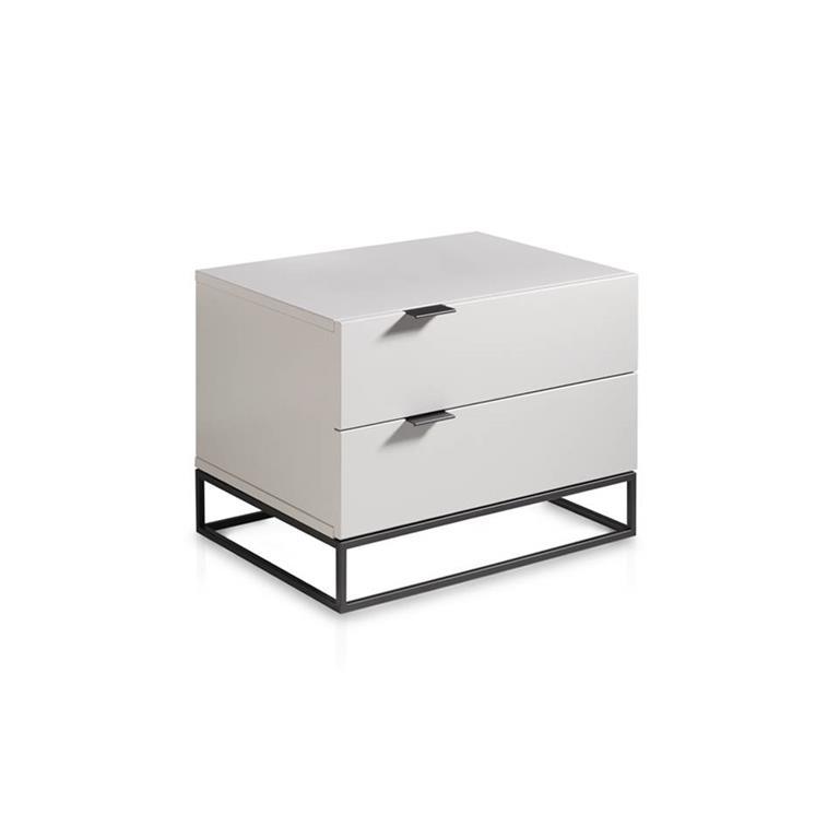 Table de chevet en effet bois gris perle