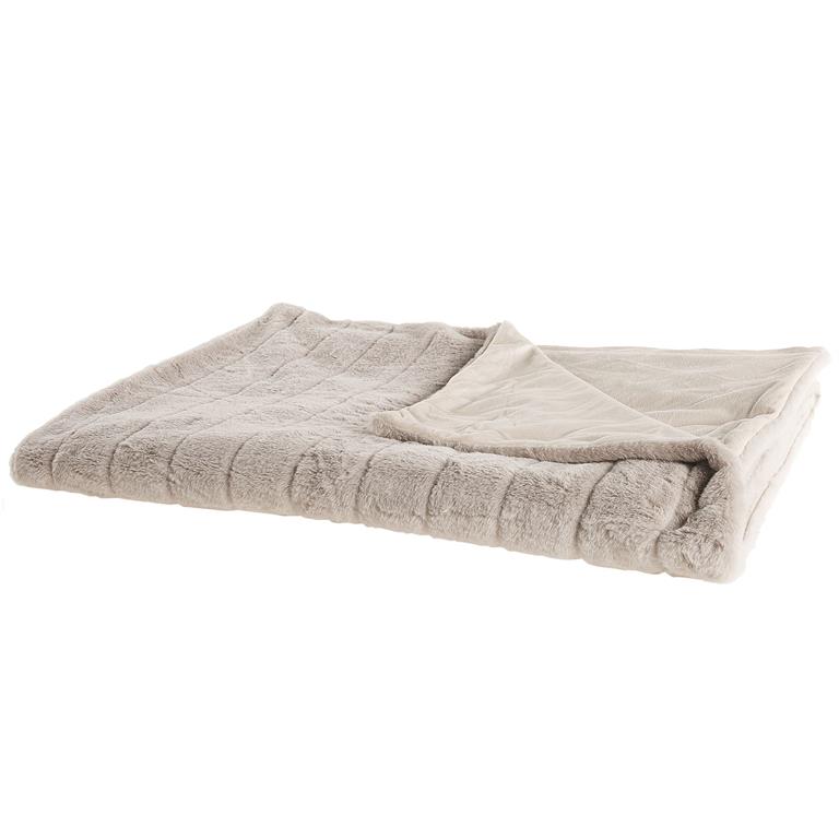 Couverture en polyester beige 220x180cm