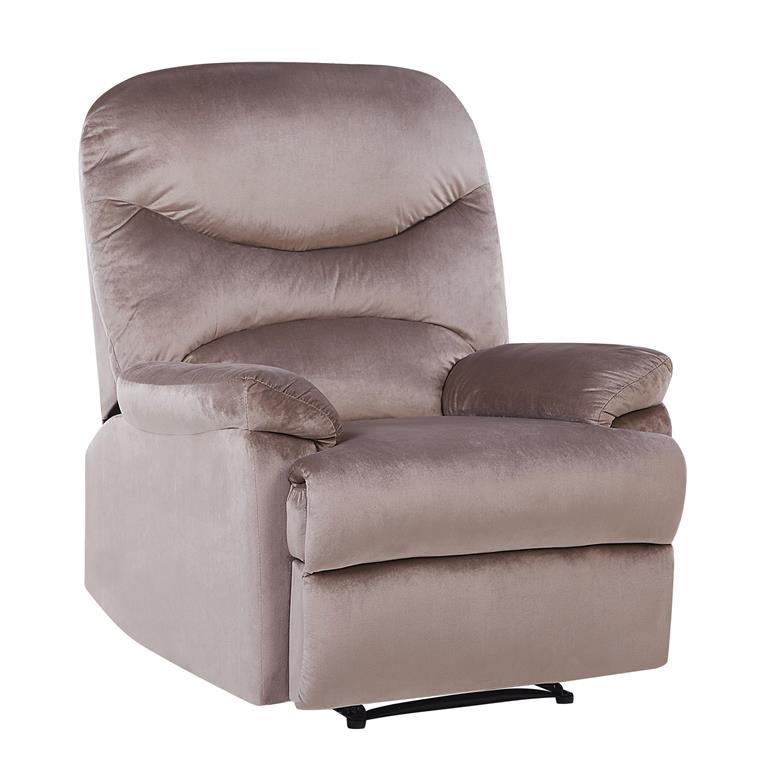 Fauteuil inclinable velours taupe beige