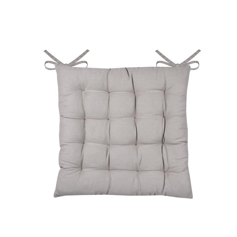 Galette de chaise unie et classique coton naturel 38x38 cm