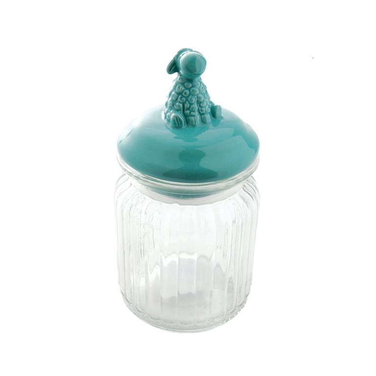Bonbonnière décorative en porcelaine bleue H15