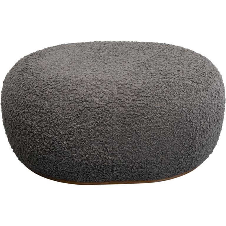 Pouf en polyester bouclé gris