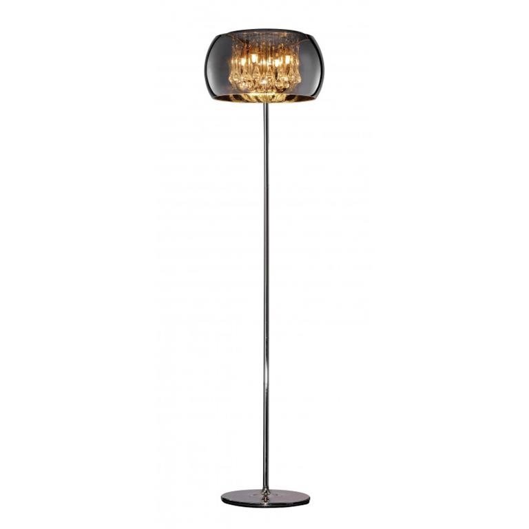 Lampadaire design en verre chrome
