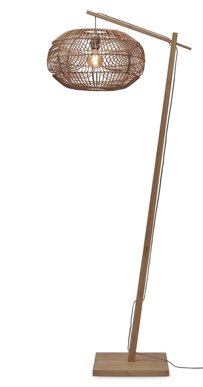 Lampadaire bambou abat-jour rotin naturel