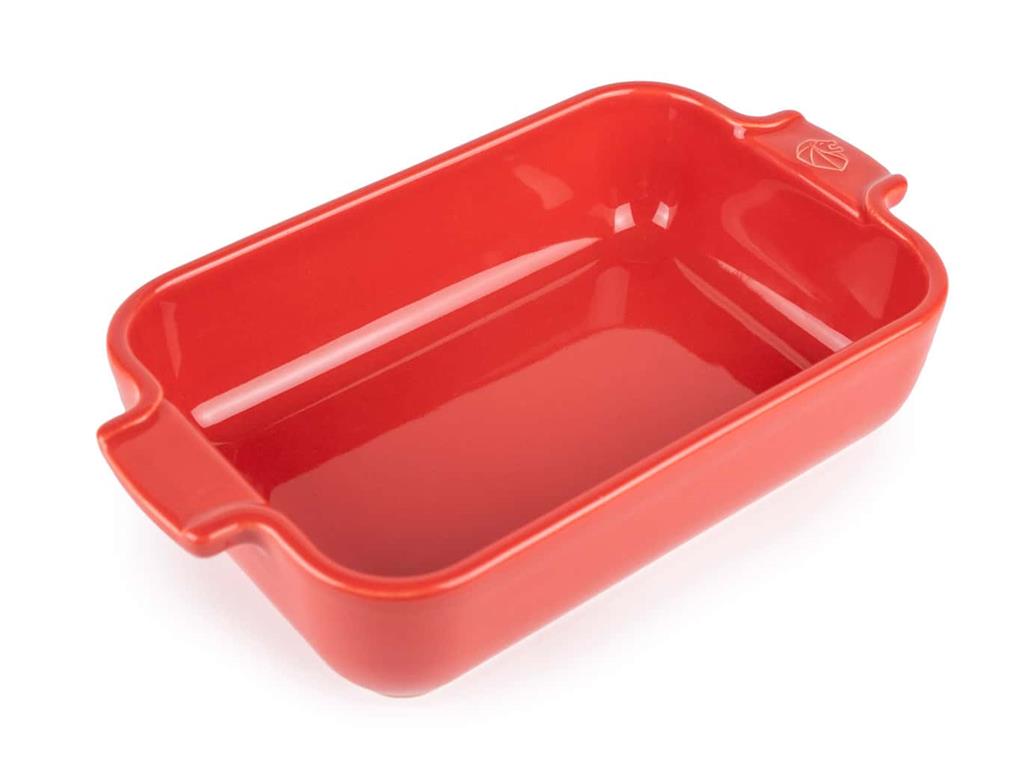 Plat four céramique individuel rectangulaire rouge 22cm