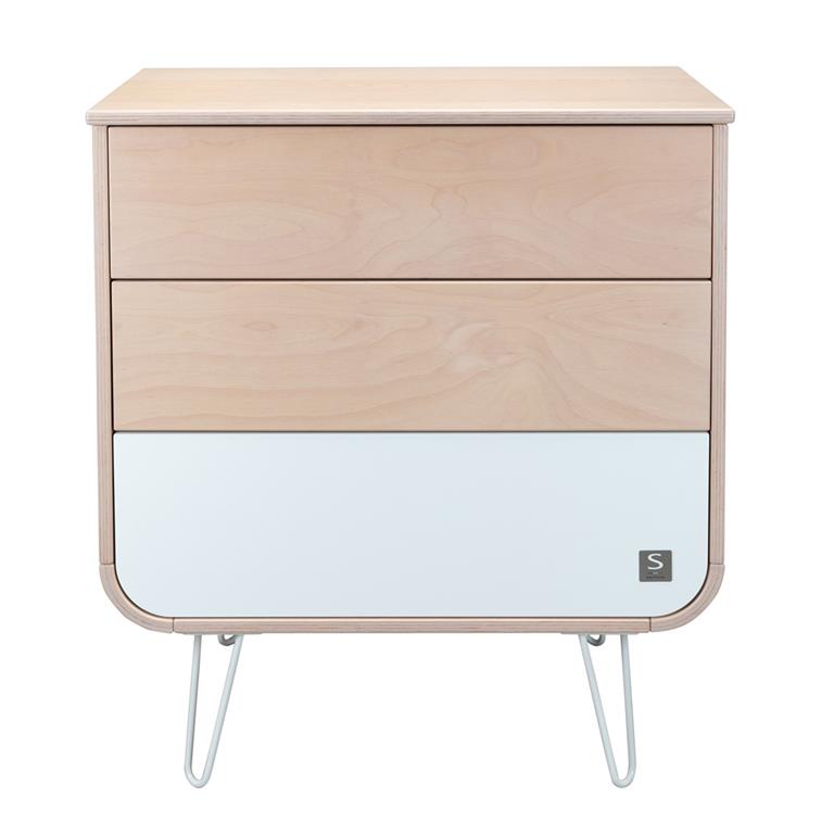 Commode 3 tiroirs pieds métal