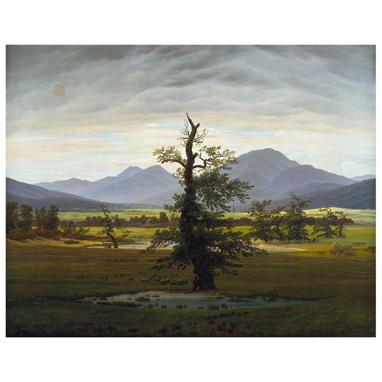 Tableau - Arbre Solitaire Caspar David Friedrich 80x100cm