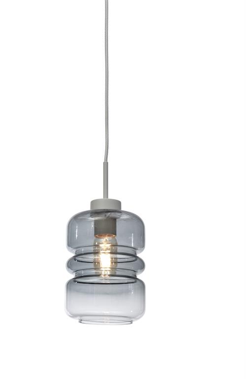 Suspension fer verre diamètre 15cm gris