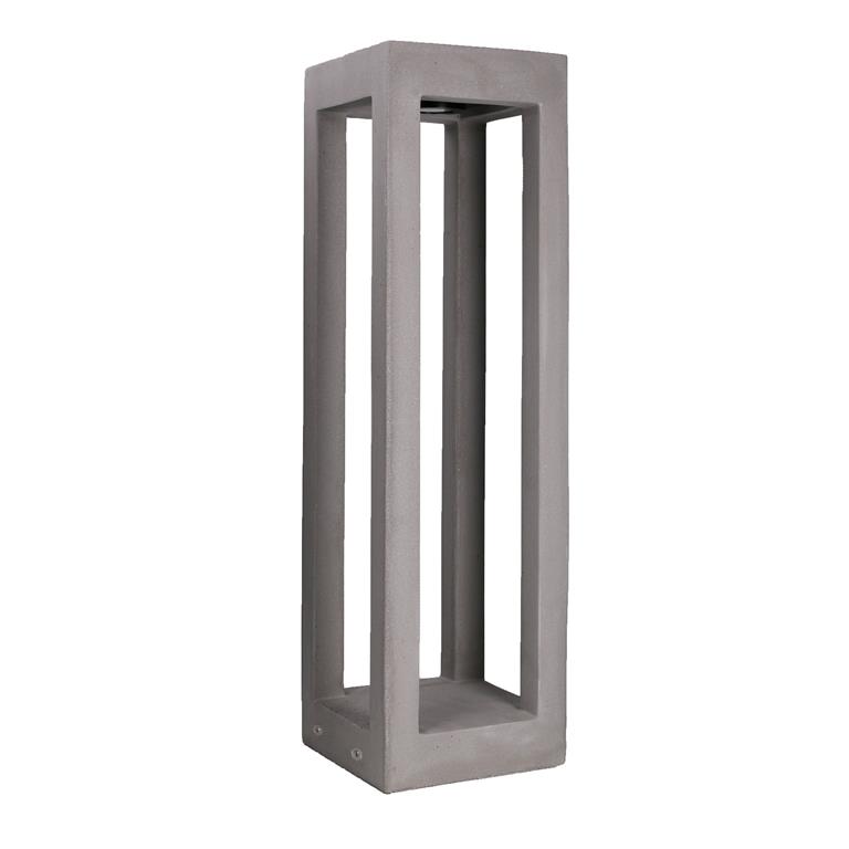 Balise de jardin LED en ciment gris 70cm