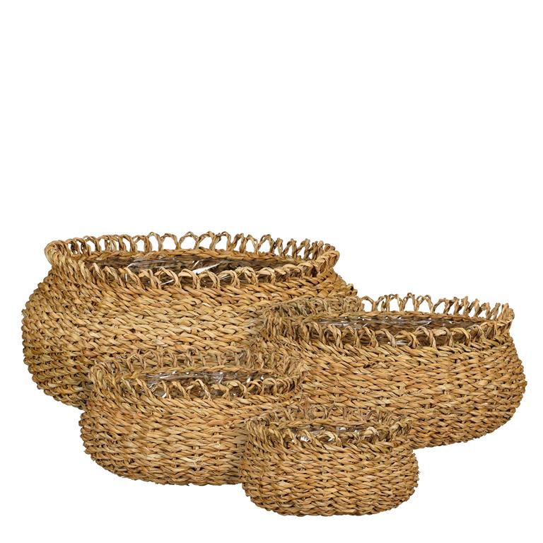 Lot de 4 cache-pots marron H17