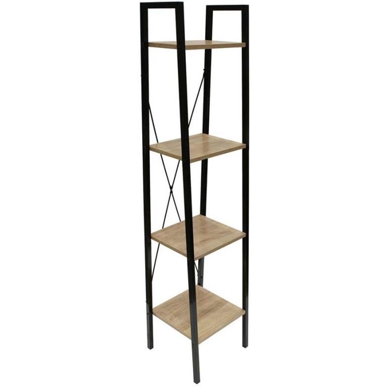 Etagère 4 tablettes en bois et métal savannah 34 cm