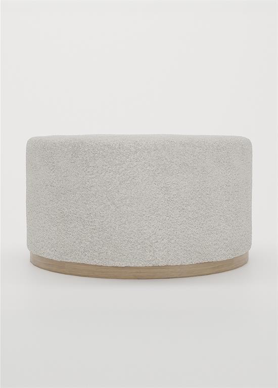 Grand pouf rond en bouclette
