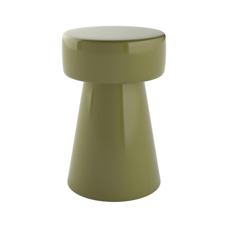 Table d'appoint ronde en métal vert kaki D30 cm