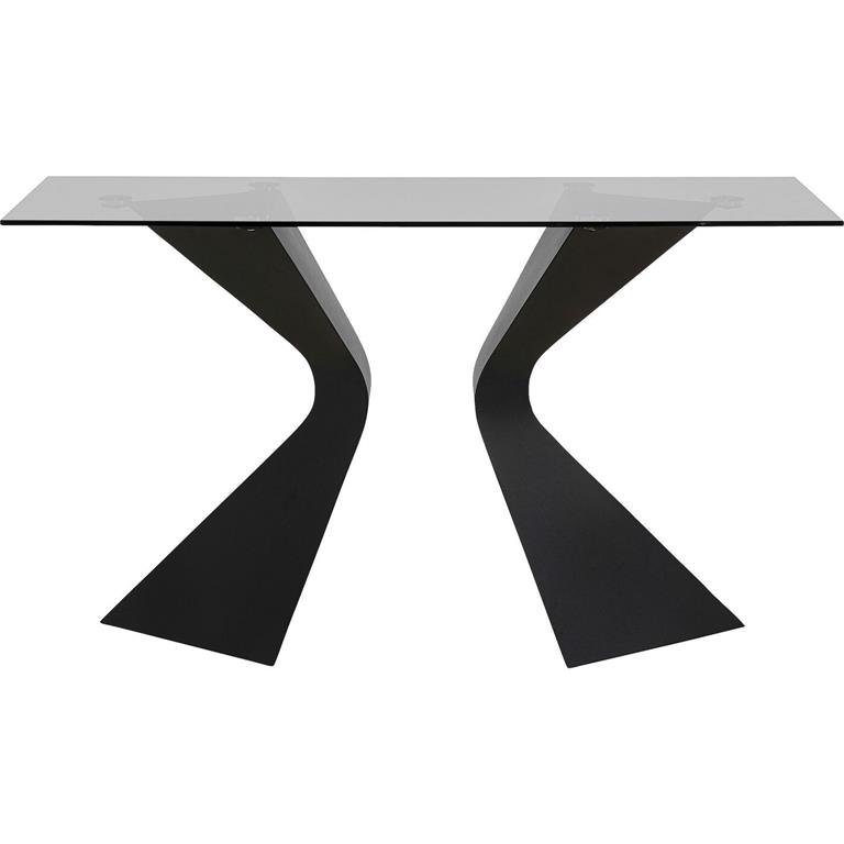 Console en verre et acier noir