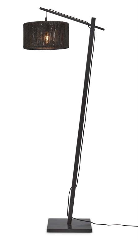Lampadaire textile noir Ø30cm
