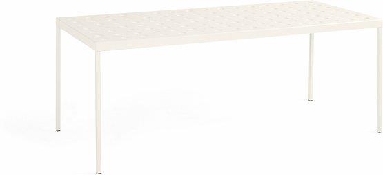Table de jardin rectangulaire en acier beige 190 x 87 cm Balcony