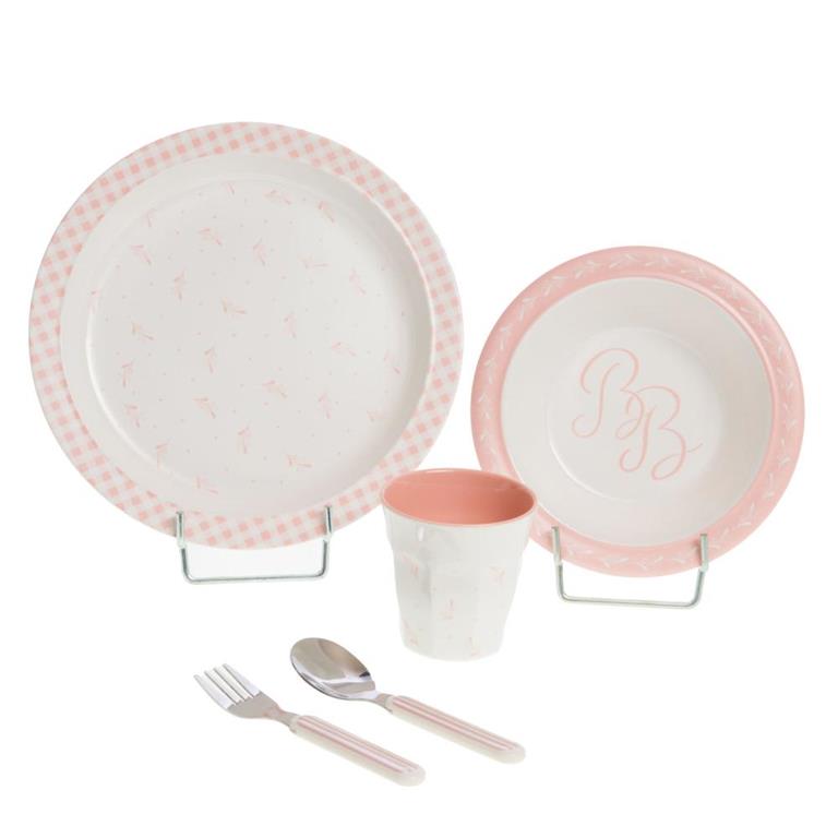 Coffret  5 pièces  rose en plastique