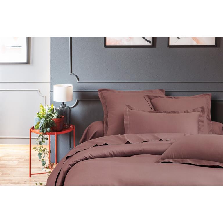 Drap plat satin de coton 270x300 cm rose