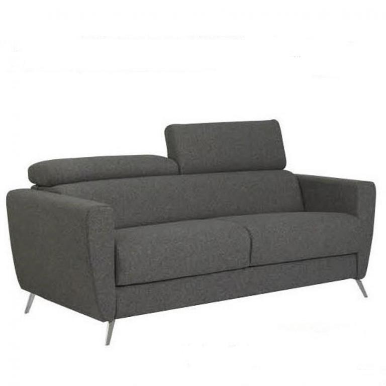 Canapé convertible EXPRESS 140 cm TITAN matelas 14 cm tissu gris