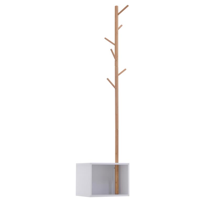 Porte-manteaux blanc bois bambou