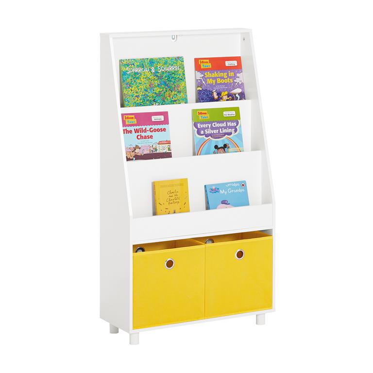 Bibliothèque pour enfant 2 cubes effet bois