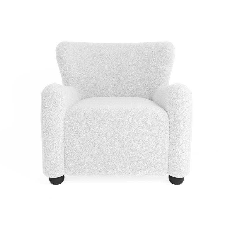 Fauteuil blanc effet laine bouclée